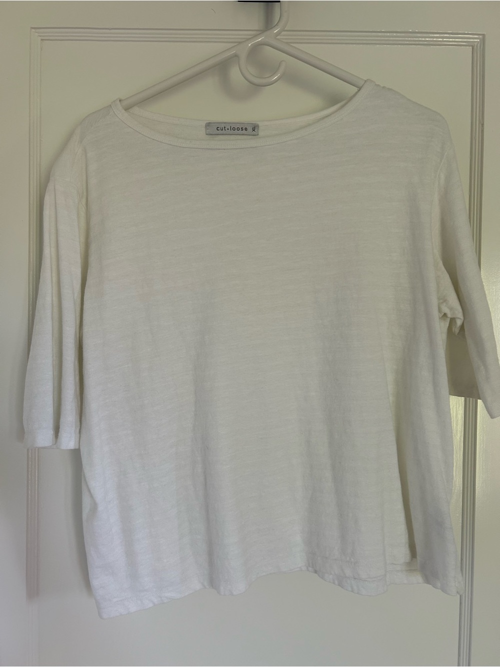 cut loose White Lightweight Cotton Blend Boxy Top